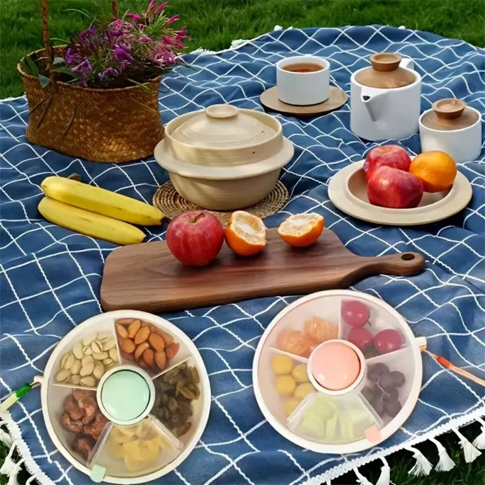 Rotating Snack Container Kids Snacks Spinner Bundle Candy Box Portable Snack Storage Box Table Melon Seed Plate Storage Boxes