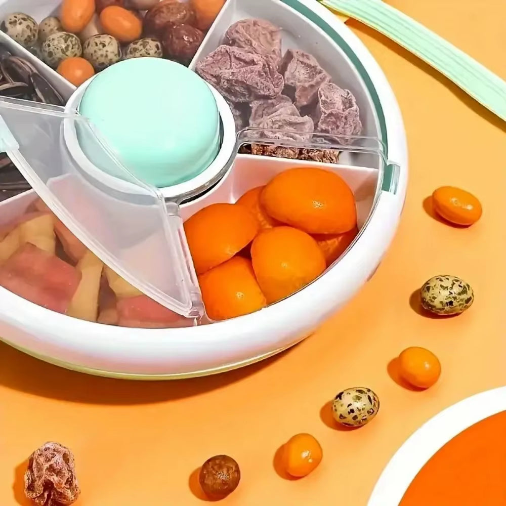 Rotating Snack Container Kids Snacks Spinner Bundle Candy Box Portable Snack Storage Box Table Melon Seed Plate Storage Boxes