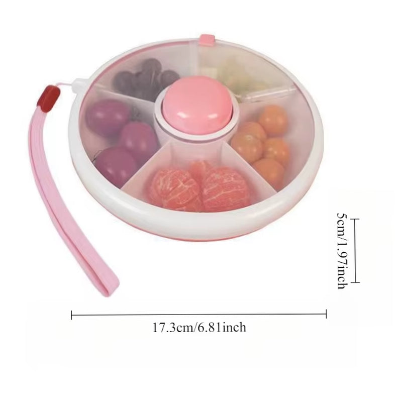 Rotating Snack Container Kids Snacks Spinner Bundle Candy Box Portable Snack Storage Box Table Melon Seed Plate Storage Boxes