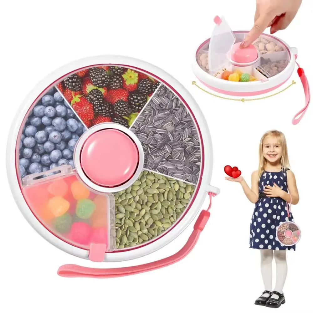 Rotating Snack Container Kids Snacks Spinner Bundle Candy Box Portable Snack Storage Box Table Melon Seed Plate Storage Boxes